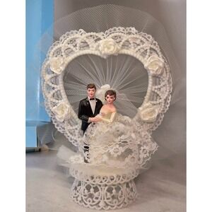 Vintage Bakery Crafts Bride & Groom Wedding Cake Topper